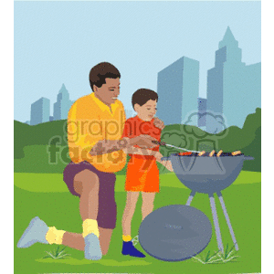   labor day barbeque fathers day dad father african grill grilling Clip Art Holidays Fathers Day 