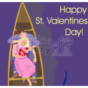 A Couple in Love Taking a Gondola Ride for Valentines clipart. Royalty-free image # 145675