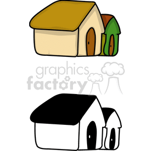 Two houses beside each other clipart. Commercial use image # 146258