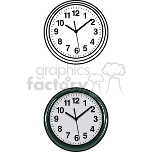 Two wall clocks clipart. Royalty-free image # 146272