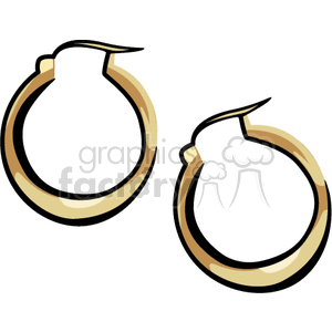 Gold hoop earnings clipart. Commercial use icon # 146278