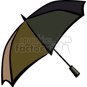 Brown and black umbrella