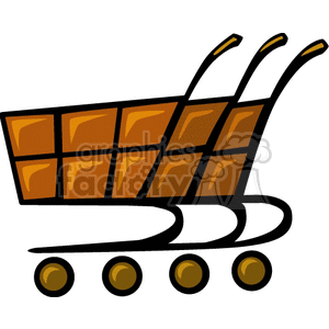 Three shopping carts clipart. Commercial use image # 146308