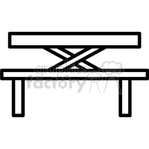 bench black and white clipart. Commercial use image # 146314