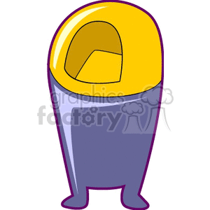 Trashcan with gold lid clipart. Commercial use icon # 146332