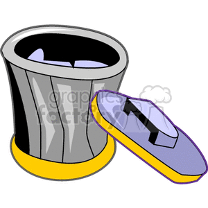 clipart - Garbage with lid off.
