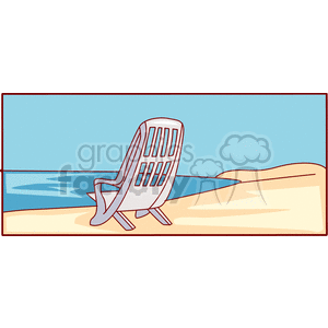 Chair on the beach clipart. Commercial use image # 146437
