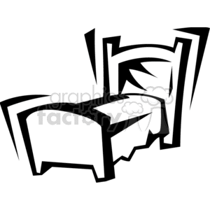 Black and white bed clipart. Royalty-free image # 146439