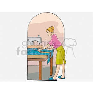 lady sewing indoors clipart. Royalty-free image # 146659
