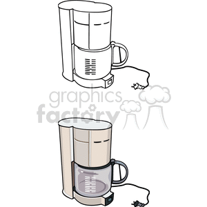 coffee maker pot caffeine breakfast Clip Art Household Electronics black white unplugged machine
