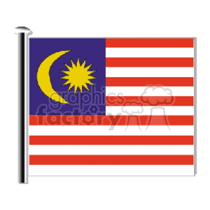 Malaysia Flag embossed pole clipart. Commercial use image # 148453