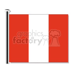Peru Flag embossed pole clipart. Commercial use image # 148458