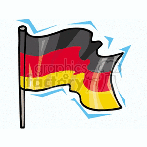 The Flag of Germany with pole clipart. Commercial use image # 148626
