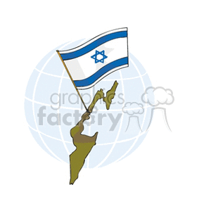  israel flag and map clipart. Commercial use image # 148652