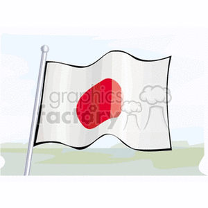 japan's flag and pole clipart. Royalty-free image # 148666