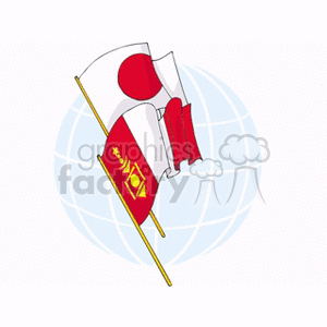 two flags japan and mongolia clipart. Royalty-free image # 148670