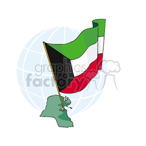 kuwait flag and country clipart. Royalty-free image # 148678