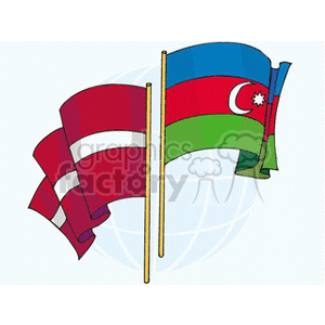 flags of  latvia and azerbaijan clipart. Commercial use image # 148684