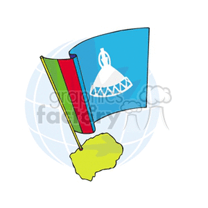 lesotho flag and country clipart. Commercial use image # 148686