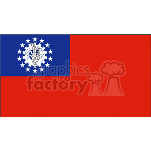 myanmar flag with symbol clipart. Commercial use image # 148714