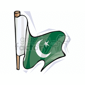 flag of pakistan waving clipart. Commercial use image # 148734
