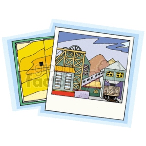 Polaroid of a factory clipart. Commercial use image # 149213