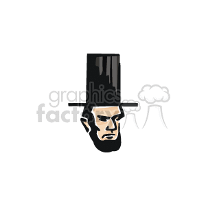 Head of Abraham Lincoln clipart.