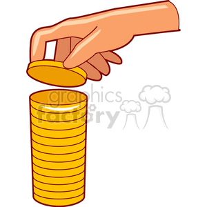   gold coin coins change money hand hands stacked stacks stack  coins211.gif Clip Art Money 