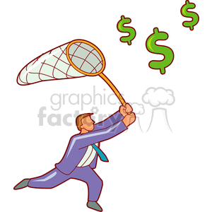 man chasing money clipart. Commercial use image # 149859