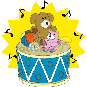   music charm drum drums toy toys bear bears teddy  Music024.gif Clip Art Music 