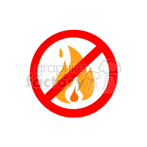 clipart - no campfires sign.