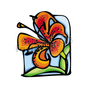 clipart - orange hibiscus.