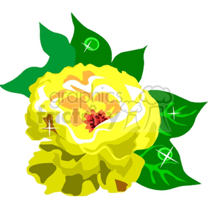 Yellow Peony or Chrysanthemum clipart. Royalty-free image # 151623