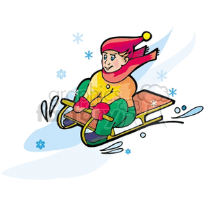  winter snow sled sleding boy boys kid kids fun seasons  boysled.gif Clip Art Nature Seasons 