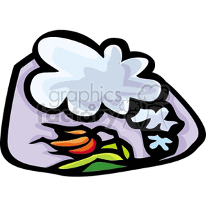 Windy day blowing tulip clipart. Commercial use image # 152635