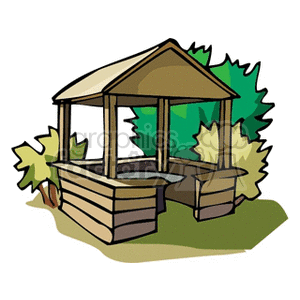 clipart - Log shelter house.
