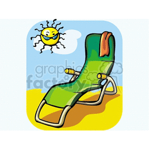   sunshine weather sun beach lounge chair summer seasons chairs vacation  summer8121.gif Clip Art Nature Seasons 