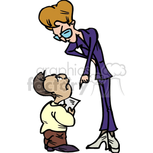 A teacher scolding her student clipart. Commercial use image # 153525