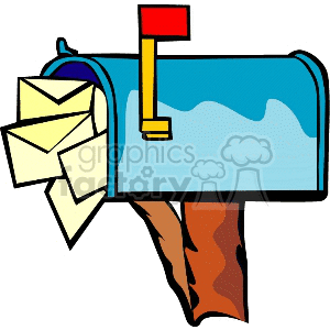 Mailbox stuffed with mail clipart. Royalty-free image # 153541