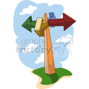   street sign signs arrow arrows direction directions cloud clouds  sdm_sign001.gif Clip Art Other 