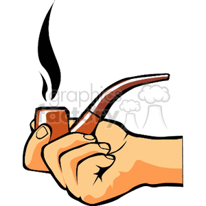 Smoking Pipe being held in a hand clipart. Royalty-free image # 153640