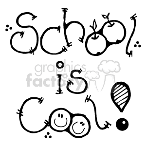 School is cool wording clipart. Commercial use image # 153674