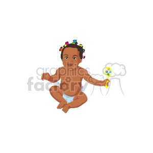   african american baby babies rattle Clip Art People 