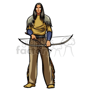 Native American holding a bow and arrow clipart. Royalty-free image # 154467