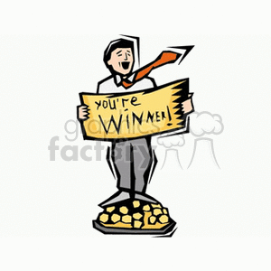 auctioneer auctioneers auction auctions winner win money lottery man guy people gold Clip Art People  winning