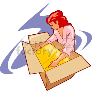   packing moving box boxes girl girls women lady people  package300.gif Clip Art People 
