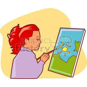   painting picture girl girls teenager teenagers painter paint sunshine art artist  painter300.gif Clip Art People 