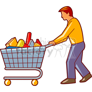  cart shopping carts store man guy people  shopping203.gif Clip Art People 
