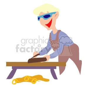 A Man Carpenter Working on a Master Piece clipart. Royalty-free image # 155490