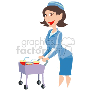 A Woman In A Flight Attendant Uniform Serving Drinks clipart. Royalty-free image # 155498